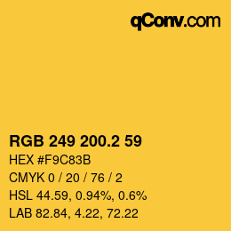 カラーコード: RGB 249 200.2 59 | qconv.com