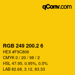 カラーコード: RGB 249 200.2 6 | qconv.com