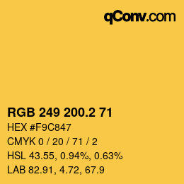 カラーコード: RGB 249 200.2 71 | qconv.com