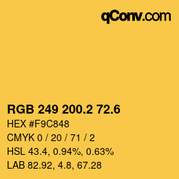 カラーコード: RGB 249 200.2 72.6 | qconv.com