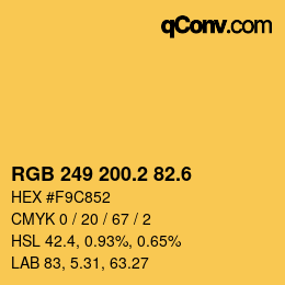 カラーコード: RGB 249 200.2 82.6 | qconv.com