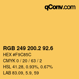カラーコード: RGB 249 200.2 92.6 | qconv.com