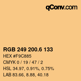 カラーコード: RGB 249 200.6 133 | qconv.com