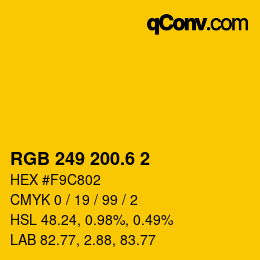 カラーコード: RGB 249 200.6 2 | qconv.com