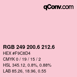 カラーコード: RGB 249 200.6 212.6 | qconv.com