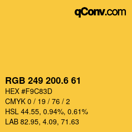 カラーコード: RGB 249 200.6 61 | qconv.com