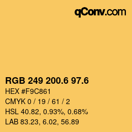 カラーコード: RGB 249 200.6 97.6 | qconv.com