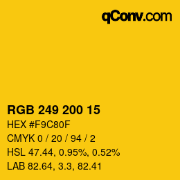 Color code: RGB 249 200 15 | qconv.com