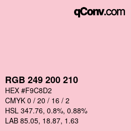 颜色代码: RGB 249 200 210 | qconv.com
