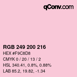 颜色代码: RGB 249 200 216 | qconv.com