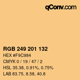 Color code: RGB 249 201 132 | qconv.com