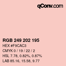 Código de color: RGB 249 202 195 | qconv.com