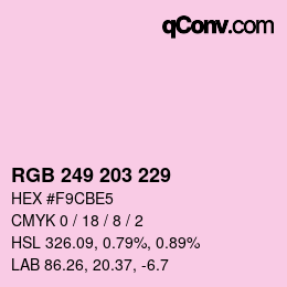 カラーコード: RGB 249 203 229 | qconv.com