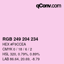 Código de color: RGB 249 204 234 | qconv.com