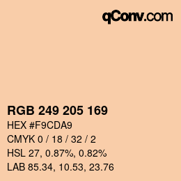 Color code: RGB 249 205 169 | qconv.com