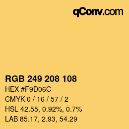 カラーコード: RGB 249 208 108 | qconv.com