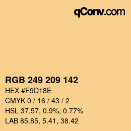 Farbcode: RGB 249 209 142 | qconv.com