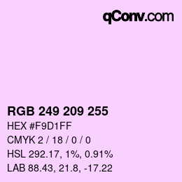 Color code: RGB 249 209 255 | qconv.com