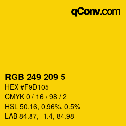 Color code: RGB 249 209 5 | qconv.com