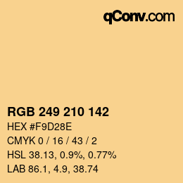 Color code: RGB 249 210 142 | qconv.com