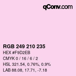 Color code: RGB 249 210 235 | qconv.com