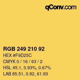 Color code: RGB 249 210 92 | qconv.com