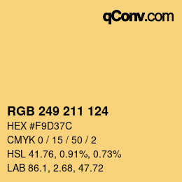 颜色代码: RGB 249 211 124 | qconv.com