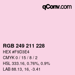 Color code: RGB 249 211 228 | qconv.com