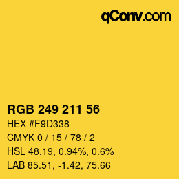 カラーコード: RGB 249 211 56 | qconv.com