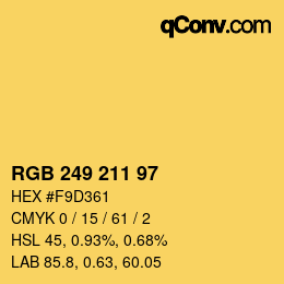 カラーコード: RGB 249 211 97 | qconv.com