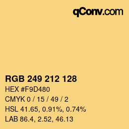 Color code: RGB 249 212 128 | qconv.com