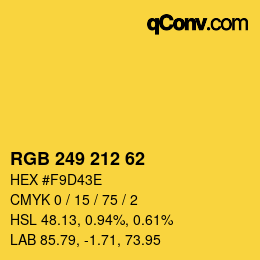 Farbcode: RGBA 249 212 62 1 | qconv.com