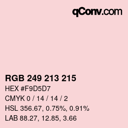 Code couleur: RGB 249 213 215 | qconv.com