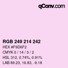 カラーコード: RGB 249 214 242 | qconv.com