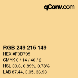 Farbcode: RGB 249 215 149 | qconv.com