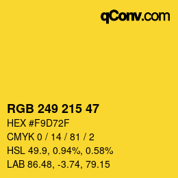 颜色代码: RGB 249 215 47 | qconv.com