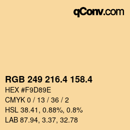 カラーコード: RGB 249 216.4 158.4 | qconv.com