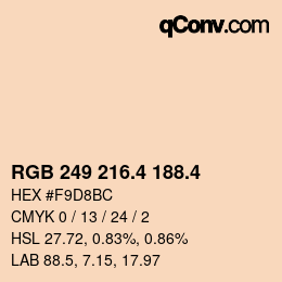 カラーコード: RGB 249 216.4 188.4 | qconv.com