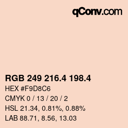 カラーコード: RGB 249 216.4 198.4 | qconv.com
