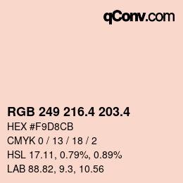 カラーコード: RGB 249 216.4 203.4 | qconv.com