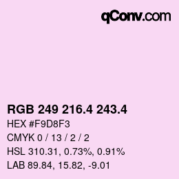 カラーコード: RGB 249 216.4 243.4 | qconv.com