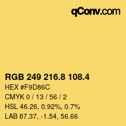 カラーコード: RGB 249 216.8 108.4 | qconv.com