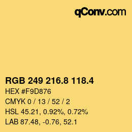 カラーコード: RGB 249 216.8 118.4 | qconv.com