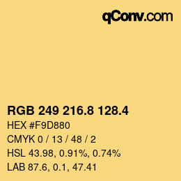 カラーコード: RGB 249 216.8 128.4 | qconv.com