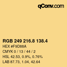 カラーコード: RGB 249 216.8 138.4 | qconv.com