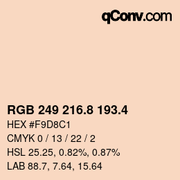 カラーコード: RGB 249 216.8 193.4 | qconv.com