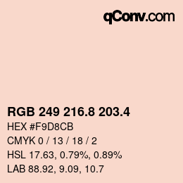 カラーコード: RGB 249 216.8 203.4 | qconv.com