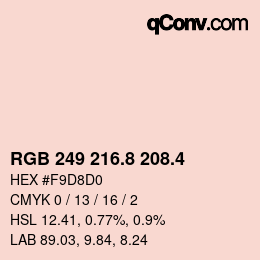 カラーコード: RGB 249 216.8 208.4 | qconv.com