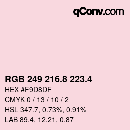 カラーコード: RGB 249 216.8 223.4 | qconv.com