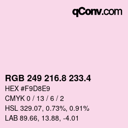 カラーコード: RGB 249 216.8 233.4 | qconv.com